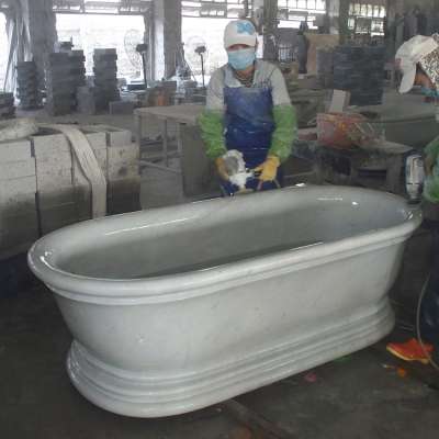 Natural stone quality yellow travertine marble bathtub