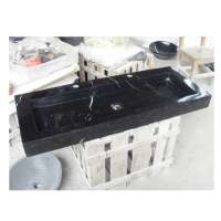 High quality black marble stone bathroom basins and stone sinks RST-SB034