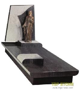 Black Granite Tombstone for Europe Styles