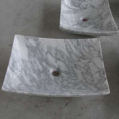 Natural White Marble Sinks, White Bathroom Sinks,  White Basins