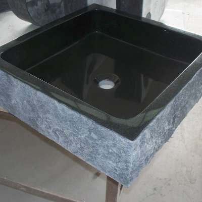 Natural Black Stone Sinks, Dark Grey Bathroom Sinks, Classic Black Stone Basins