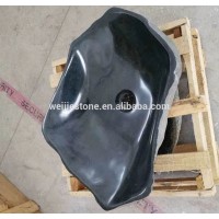 Black marble granite farmhouse sink, Inside polish granite marble basin sink, Outdoor stone sink