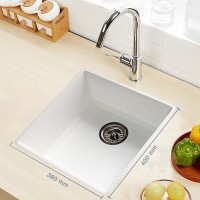 Single Bowl Commercial White Solid Surface Kitchen Sinks